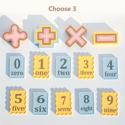 Non-Toxic Unisex Silicone Pre-School Educational Building Blocks Digital Computational Toy Set for Addition Subtraction Learning