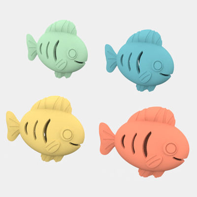Wholesale colorful Bpa Free Food Grade Silicone Pet Dog Training Fish Shape Toys Snack Slow Leak Silicone Feeder Fish Toys