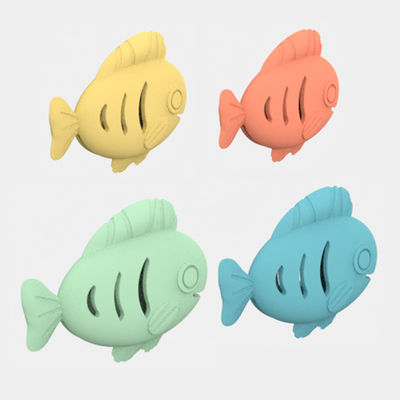 Wholesale colorful Bpa Free Food Grade Silicone Pet Dog Training Fish Shape Toys Snack Slow Leak Silicone Feeder Fish Toys