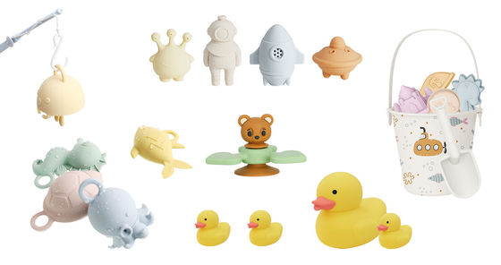 Custom Popular Silicone Ocean Animal Octopus Fish Turtle Seahorse Kids Baby Bath Toys Gift Set Water Spray Squishy