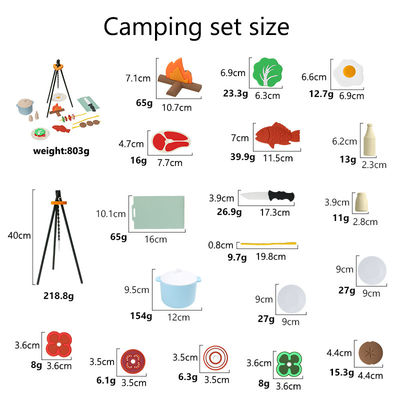 Custom Logo 19-PC Silicone Mini Chef Barbecue Role Playing Kitchen Cook Toy Set Pretend Picnic Play Kitchen Toys Gift Baby Toys