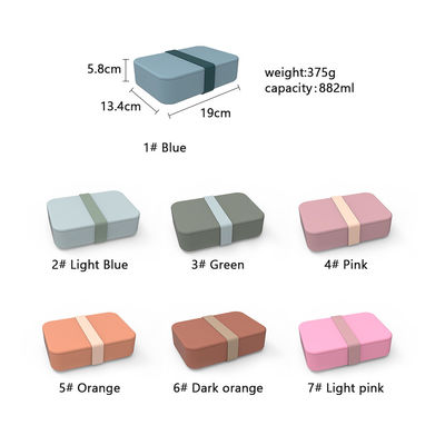 Customize Logo Portable Food Grade Silicone Rectangular Food Container Bento Box With Lid 3 Lattice