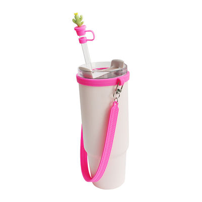30oz 40oz Tumbler with Handle Anti-scratch Silicone Cup Sleeve and Anti-slip Water Bottle Handle Strap