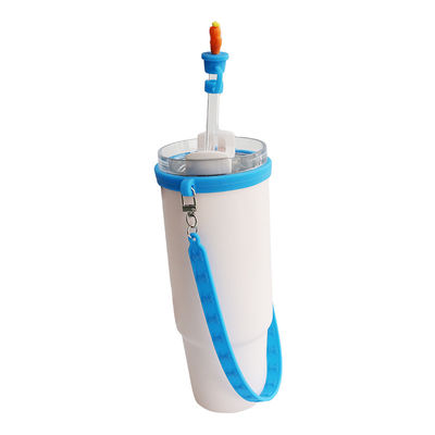 30oz 40oz Tumbler with Handle Anti-scratch Silicone Cup Sleeve and Anti-slip Water Bottle Handle Strap